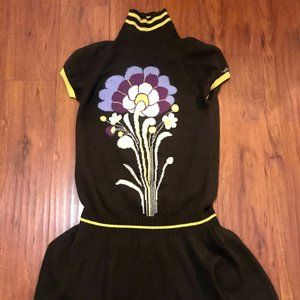 Miss Sixty Retro Brown Knit Dress